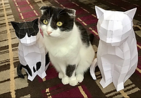 PaperKhan Набір для створення 3D фігур кіт кішка кошеня пазл орігамі papercraft полігональна набір подарок сувенір антистрес