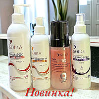 Набор для жирных волос Soika 4 в 1: шампунь, кондиционер,спрей, пилинг для жирной и комбинированной кожи