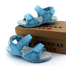 RL 64/22бл Дитячі сандалії для дівчинки блакитні American Club