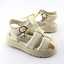 11047C Білі босоніжки із закритим носком для дівчинки тм Том.м