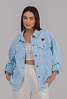 Пиджак женский джинсовый голубой L-5XL
