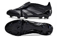 Бутси Adidas Predator FG Black Адідас предатор fg чорні Футбольне взуття з шипами Чорного кольору унісекс