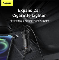 Автомобільний зарядний пристрій Baseus Share Together with Cigarette Port 2USB 120W, фото 4
