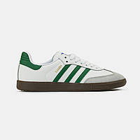 Кроссовки Adidas Samba White Green унисекс мужские и женские размеры 36-45