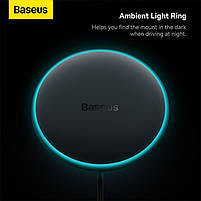 Автомобільне ЗУ Baseus CW01 Magnetic Wireless Car Mount 40W (Бездротова зарядка 15W + USB 25W), фото 4