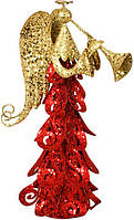 Декоративная статуэтка "Ангел" 25см, металл, красный с золотом SND