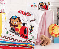 Комплект дитячої постільної білизни Nazenin Train у ліжечко, бавовна SND