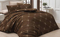 Комплект постельного белья Polo СІцЬ 006 коричневый Евро, ранфорс SND