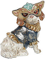 Декоративная статуэтка "Собачка на маскараде" 14.5х12х17.5см, в синем костюме SND