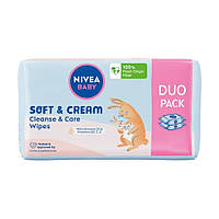 Nivea Baby Soft & Cream салфетки биоразлагаемые 2х57 шт. (7720418)