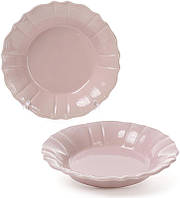 Набор 6 глубоких тарелок Leeds Ceramics SUN Ø23см, каменная керамика (розовый-пепельный) SND