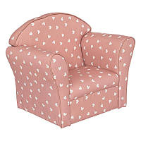 Атмосфера для детей классическое детское кресло узор в виде сердечек пудрово-розовый (7653522)