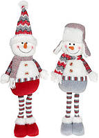 Мягкая игрушка "Снеговик" 56см, белый, серый, красный, 2 дизайна SND
