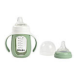 Поїльник Beaba навчальний склянний 2 в 1 210 мл зелений, арт. 913537, фото 5
