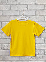 Желтая футболка детская хлопок для мальчика / девочки однотонная