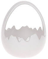 Декоративная конфетница "Яйцо" 14х13.5х17см (кашпо), белая SND