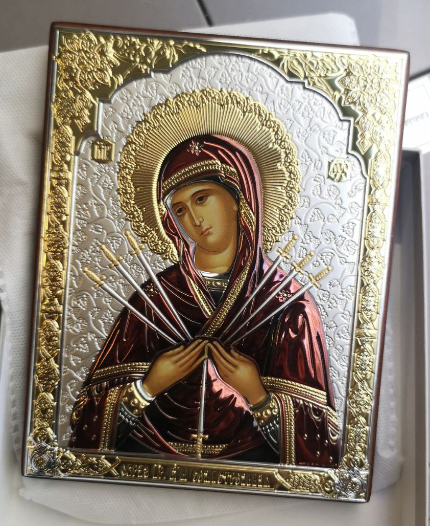 Ікона Семистрільна Пресвятої Богородиці 14×17см, фото 1