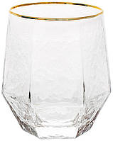 Набор 4 стакана Monaco Ice 450мл, стекло с золотым кантом SND