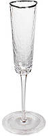 Набор 4 фужера Monaco Ice бокалы для шампанского 165мл, стекло с серебряным кантом SND