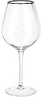 Набор 4 фужера Monica бокалы для вина 570мл, стекло с серебряным кантом SND