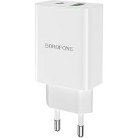 Зарядное устройство BOROFONE BA56A Lavida dual port PD20W+QC3.0 charger White BA56AW i