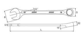 Набір ключів 6-32мм 14шт рожково-накидні комбіновані у чохлі NKK14STA-S, фото 2