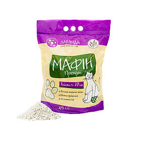 Наповнювач бентонітовий для котів з запахом лаванди 4,5 л Мафін Преміум