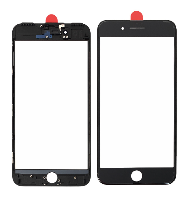 Скло (для ремонту дисплея) для iPhone 7 Plus, чорне, з рамкою, з OCA-плівкою, фото 1