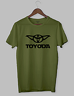 Крута футболка з прикольним принтом "Toyoda" Хакі, M
