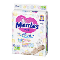 Подгузники Merries для детей S 4-8 кг 82 шт 553089 i