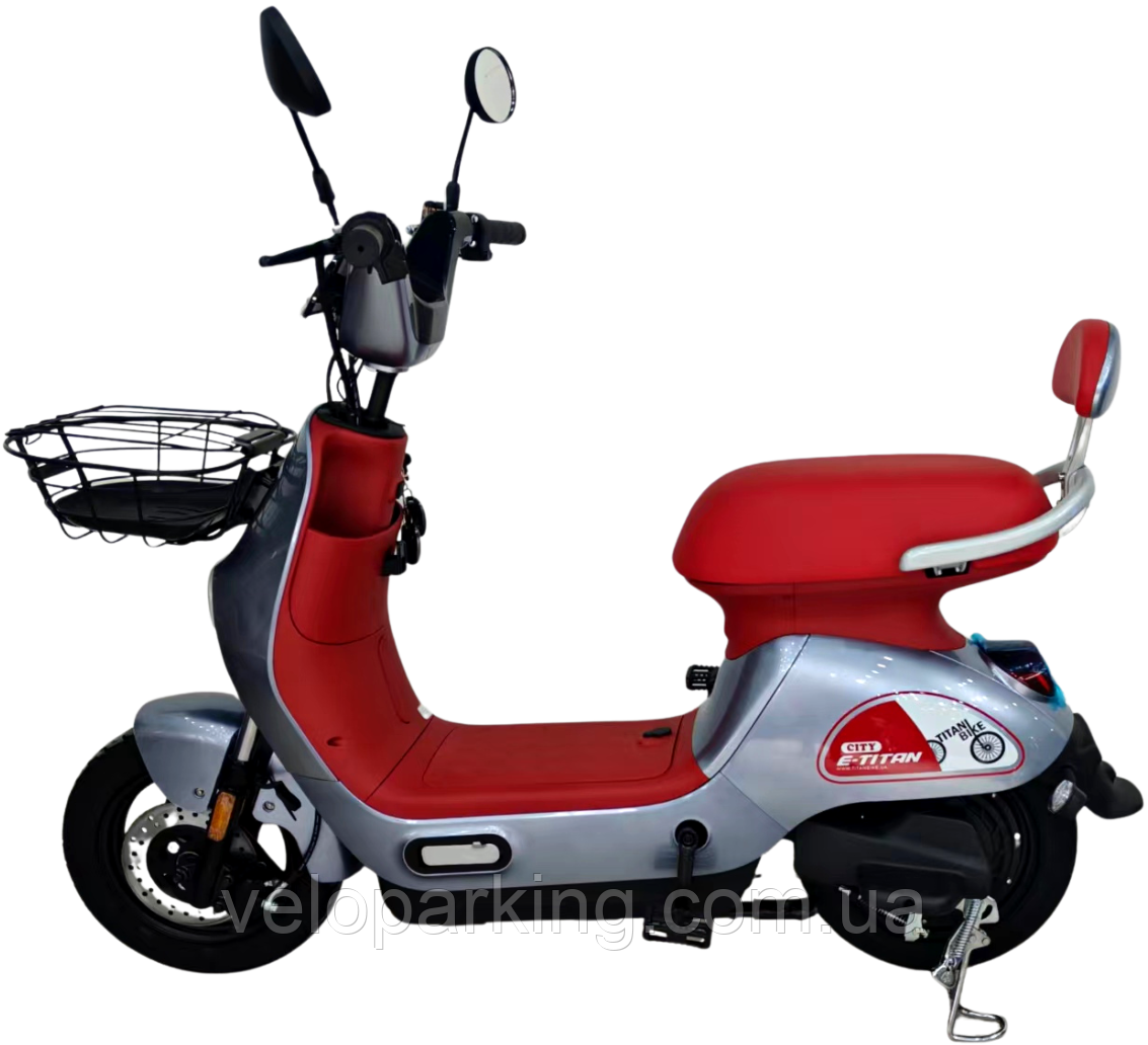 Електроскутер 14" City 1000W, 48V/20A велоскутер акумуляторний, світло LED, диск гальм E-Titan