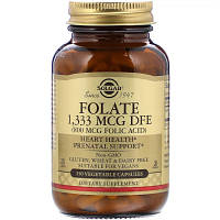Вітамін Solgar Фолат В9, Folic Acid, 800 мкг, 250 рослинних капсул SOL-01101 i
