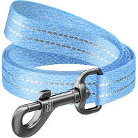 Поводок для собак WAUDOG Re-cotton светоотражающий L-XXL Ш 25 мм Д 150 см голубой 40162 i
