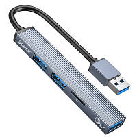 Концентратор Orico USB-A to USB3.0, 2xUSB2.0, TF AH-A12F-GY-BP CA913770 i