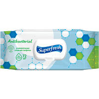 Вологі серветки Superfresh Antibacterial з клапаном 72 шт. 4823071630510 l