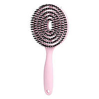 Ecarla Щетка с щетиной для массажа и расчесывания волос розовая (7758599)