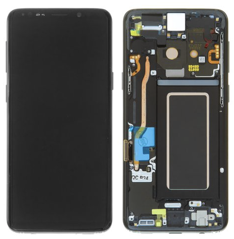 Дисплей (екран) для Samsung G960F Galaxy S9 + тачскрин, чорний, Midnight Black, з передньою панеллю, оригінал, фото 1