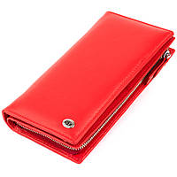 Вертикальный кошелек кожаный женский ST Leather Красный Adore Вертикальний гаманець шкіряний жіночий ST