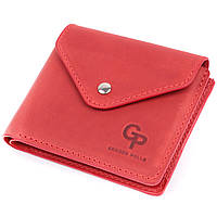 Женский кошелек с монетницей из натуральной матовой кожи GRANDE PELLE Красный Adore Жіночий гаманець із