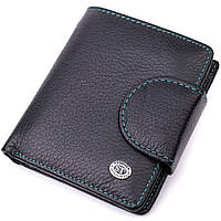 Кожаный кошелек с монетницей снаружи ST Leather Черный Adore Шкіряний гаманець з монетницею зовні ST Leather