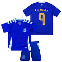 Форма J.ÁLVAREZ 9 сборной Аргентины EURO 2024 Adidas Argentina Away 125-135 см (set3535_122366)