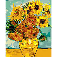Картина по номерам. Букеты "Подсолнухи Ван Гог" , 40х50 см Adore Картина за номерами. Букети "Соняшники Ван