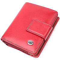 Жіночий вертикальний компактний гаманець із натуральної шкіри ST Leather Червоний Adore