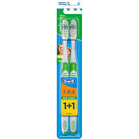 Зубна щітка Oral-B 1+1 Maxi Clean 1-2-3 3-ефекти середньої жорсткості 2 шт. 3014260110628/3014260110659 l