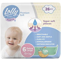 Подгузники Lolly Premium Soft Extra Large 6 15+ кг 26 шт 4820174981013 l