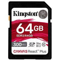 Карта памяти Kingston 64GB class 10 UHS-II U3 Canvas React Plus SDR2/64GB l