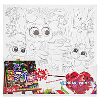 Роспись на холсте "Canvas Painting" Пикник для совушек PX-07-06 31х31см Adore Розпис на полотні "Canvas