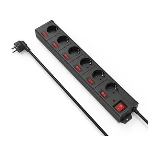 Мережевий фільтр HAMA 6-Way Power Strip 6 розеток 1.4м Black (00223160)