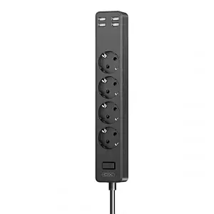 Мережевий фільтр XO WL10 (EU) 4USB function socket 1.8 meters (4AC + 4USB) Black