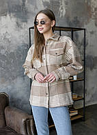 Женская рубашка-куртка Staff в клетку для девушки теплая на пуговицах рубашка Adore Жіноча сорочка-куртка